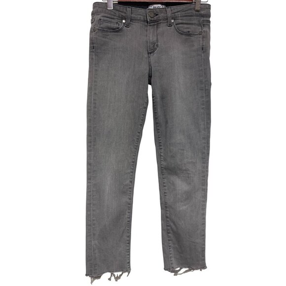 Paige Women's Skyline Ankle Peg Raw Hem Grey Denim Jeans Size 27 - Picture 1 of 10